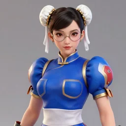 mei from overwatch dressed as chun li from street fighter, glasses, hyperdetailed, intricate, soft lighting, raytracing, sharp focus, cgsociety