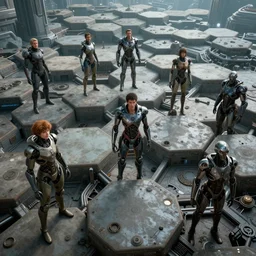 a sci - fi world made of hexagons, ultra realistic, cinematic, wide angle, intricate details, cyborg, highly detailed by boris vallejo, scott roberston, marco plouffe, neville page, aaron horkey, wayne barlowe, craig mullins, roberto ferri, hajime sorayama