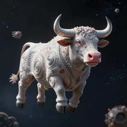 dreamybullxxx floating in space, highly intricate, hyper realistic, 8 k