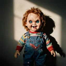 screaming chucky doll alien on medium format expired film