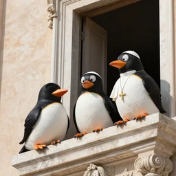 King peungins capturing pope from pope's balcony in vatican