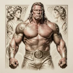 Hulk Hogan, fantasy, intricate, elegant, highly detailed, digital painting, artstation, concept art, matte, sharp focus, illustration, art by Artgerm and Greg Rutkowski and Alphonse Mucha