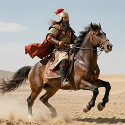 napoleon riding Genghis Khan like a horse photography