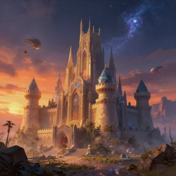 a beautiful hyperdetailed painting of citadel building by william pereira, sunset vice city nature alien extraterrestial tron magic realism crystal cgsociety universe landscape wilderness tundra nightsky, archdaily, wallpaper, highly detailed, trending on artstation.