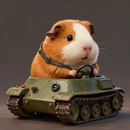 cute little anthropomorphic Guinea Pig Tank driver next to its tank, tiny, small,  short, Tank driver outfit, cute and adorable, pretty, beautiful, DnD character art portrait, matte fantasy painting, DeviantArt Artstation, by Jason Felix by Steve Argyle by Tyler Jacobson by Peter Mohrbacher, cinematic lighting
