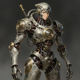 detailed, sharp, humanoid female clockwork monster of necronomicon by Anna Dittmann and by studio ghibli. digital art. surreal. featured on art station. anime arts. featured on Pixiv, HD, 8K, highly detailed, good lighting