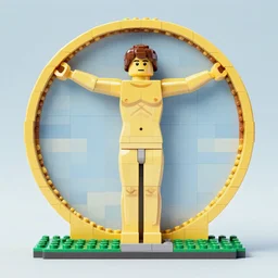 vitruvian man, lego style