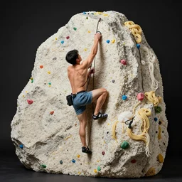 edible rock climber made of rice, noodles and tuna sashimi from the beautiful'food art collection ', dslr