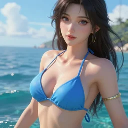 close up of attractive bikini queen of the ocean 3 d fantasy art very high detail octane render unreal epic scene