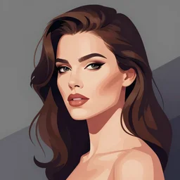 2 d character design, flat portrait art of an beautiful stylish woman, vector art, digital art, portrait, 4 k, 8 k, sharp focus, smooth, illustration, concept art, by patrick nagel, kraftwerk, devo