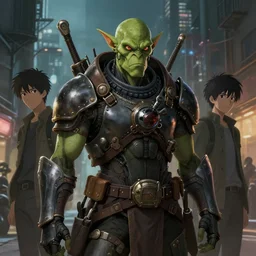 a portrait of a dieselpunk orc in a city, tone mapped, ambient lighting, highly detailed, digital painting, artstation, concept art, sharp focus, by makoto shinkai and akihiko yoshida and hidari and wlop