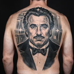 full back tattoo of Danny devito
