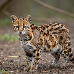 a photograph of an ocelot and fox hybrid