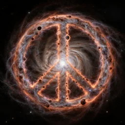 a supernova forming a peace sign, space photography, high quality, 8 k,