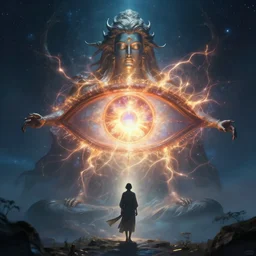 third eye of god, magical world, by greg rutkowski, sung choi, photo realistic, 8 k, cinematic lighting, hd, atmospheric, hyperdetailed, trending on artstation, devainart, digital painting, glow effect
