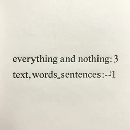 'everything and nothing:3','text,words,sentences:-1'