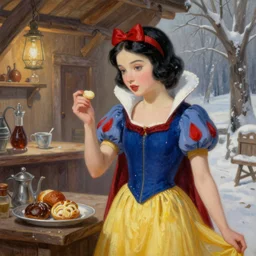 a beautiful artwork painting of snow white in a tavern by Greg Rutkowski featured on artstation
