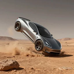 a tesla roadster falling from space and crashing into mars