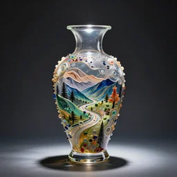 A beautiful vase designed by a master glass and jewelry designer. Created by nanotechnology. Utopia theme,