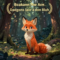 cartoon fox in forest | digital painting in the style of dragons lair and don bluth, artgerm, wlop, greg rutkowski