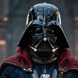 Doctor Strange dressed as Darth Vader, high detail of the face, high detail, high modernization, cinematic, dynamic lighting, GTX,