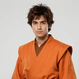 handsome young man!! hispanic descent, shaved face, orange outfit, messy spiky hair, jedi!! fire emblem, art by artgerm and greg rutkowski and magali villeneuve, portrait, d & d, fantasy, highly detailed, digital painting, trending on artstation, concept art, sharp focus, illustration