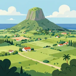 Reunion Island landscape illustration by James Gilleard,trending on artstation