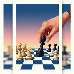 surreal chess, lofi colors, poster art, in the aesthetic of Jeff easley