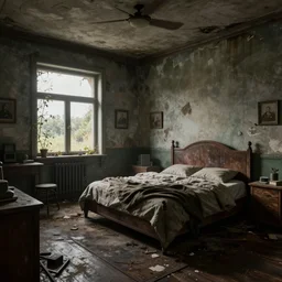 Abandoned hospital room, octane render, artstation trending, highly detailded