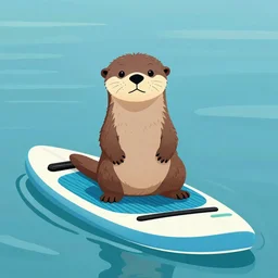 illustration of an otter on a stand up paddle board