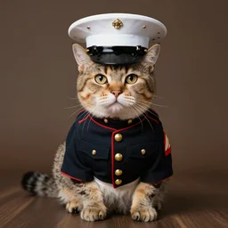 cat dressed as a us marine