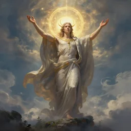 Strength is bolstered by heavenly faith, detailed digital rational painting art by Greg Rutkowski, magic fantasy highly detailed, digital concept art, sharp focus, realistic concept art by Stephen Hickman and James Gurney and rendered in Octane Render, From a distance