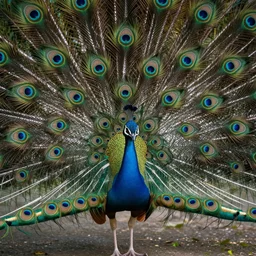 psychedelic photorealistic render peacock feathers