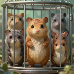 zoo with cute cartoon surrealistic sci fi animals in metal cages, sharp face focus, finely detailed features, full body mid shot, perfect art, trending on pixiv fanbox, painted by gaston bussiere, makoto shinkai, akihiko yoshida, gaston bussiere, craig mullins