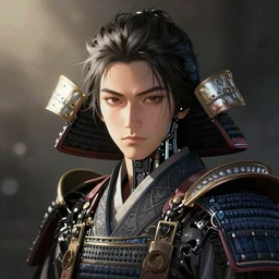 cybernetic samurai by Hasegawa Tohaku, matte painting