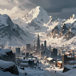 star wars concept art by greg rutkowski, a city between a snowed mountain range, sharp foccus, cinematic ilumination, nostalgic atmosphere
