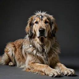 beautiful fantasy character portrait of a maremma dog, extra long fur, laying down, ultra realistic, dramatic lighting, the fifth element artifacts, highly detailed by peter mohrbacher, hajime sorayama, wayne barlowe, boris vallejo, aaron horkey, gaston bussiere, craig mullins