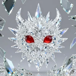 clear diamond warlock, glass organs, red eyes, prism spikes, made of crystal, broken mirrors, holographic light, intricate, ornate, souls, cinematic lighting, black hole battle scene, 8 k, vray render, dirty, defeat, photography style of tim hetherington