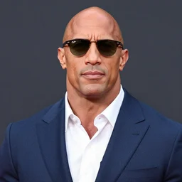 ultra credible rock dwayne johnson in a dapper suit and fine ray-ban clubmaster prescription clear glasses, rock as a sophisticated public intellectual gives a Ted talk, DSLR photo