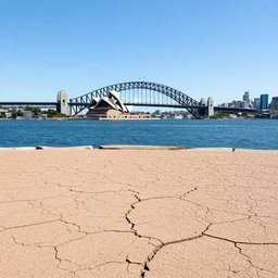 sydney harbour in a drought with no water