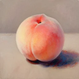 a still life of a peach, painting by loish, pastel glaze, professional food photography