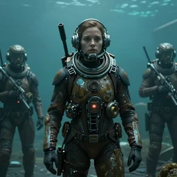 film still from the new live - action netflix movie adaptation,'subnautica'