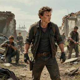 tom holland as a survivor, scavenging the ruins | | realistic shaded, fine details, realistic shaded lighting painting by greg rutkowski, diego gisbert llorens, magali villeneuve, artgerm, jeremy lipkin, michael garmash, rob rey