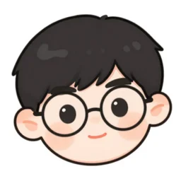 cute portrait of a round headed young man with black hair and circular glasses, chibi art, trending on artstation, taken at an angle, facial symmetry,