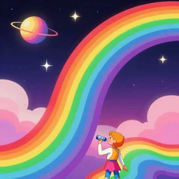 a rainbow oil spill in space, maximalist, chromatic, 9 0 s pop illustration