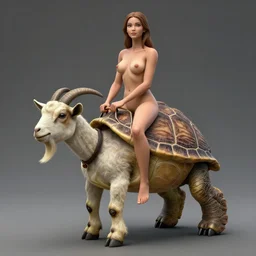 turtle riding a goat, au naturel, hyper detailed, digital art, trending in artstation, cinematic lighting, studio quality, smooth render, unreal engine 5, octane, art style by klimt and nixeu and ian sprigger and wlop and krenz cushart.