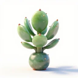 playful jade plant, stylized pixar-style 3d render, full body, isolated on a pure white background, centered, entire subject in frame, sharp focus, soft studio lighting