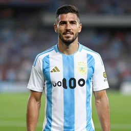 jason borgia wearing a racing club de avellaneda shirt