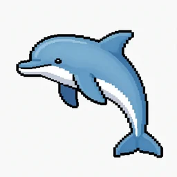 1 6 - bit pixel art dolphin in the style of lisa frank