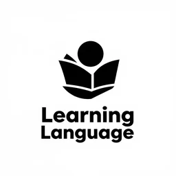 learning language logo, big, simple, modern, high contrast, aesthetic